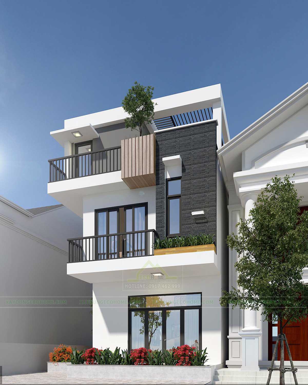 Thiết kế biệt thự 3 tầng tại Phú Lương, Hà Đông, Hà Nội