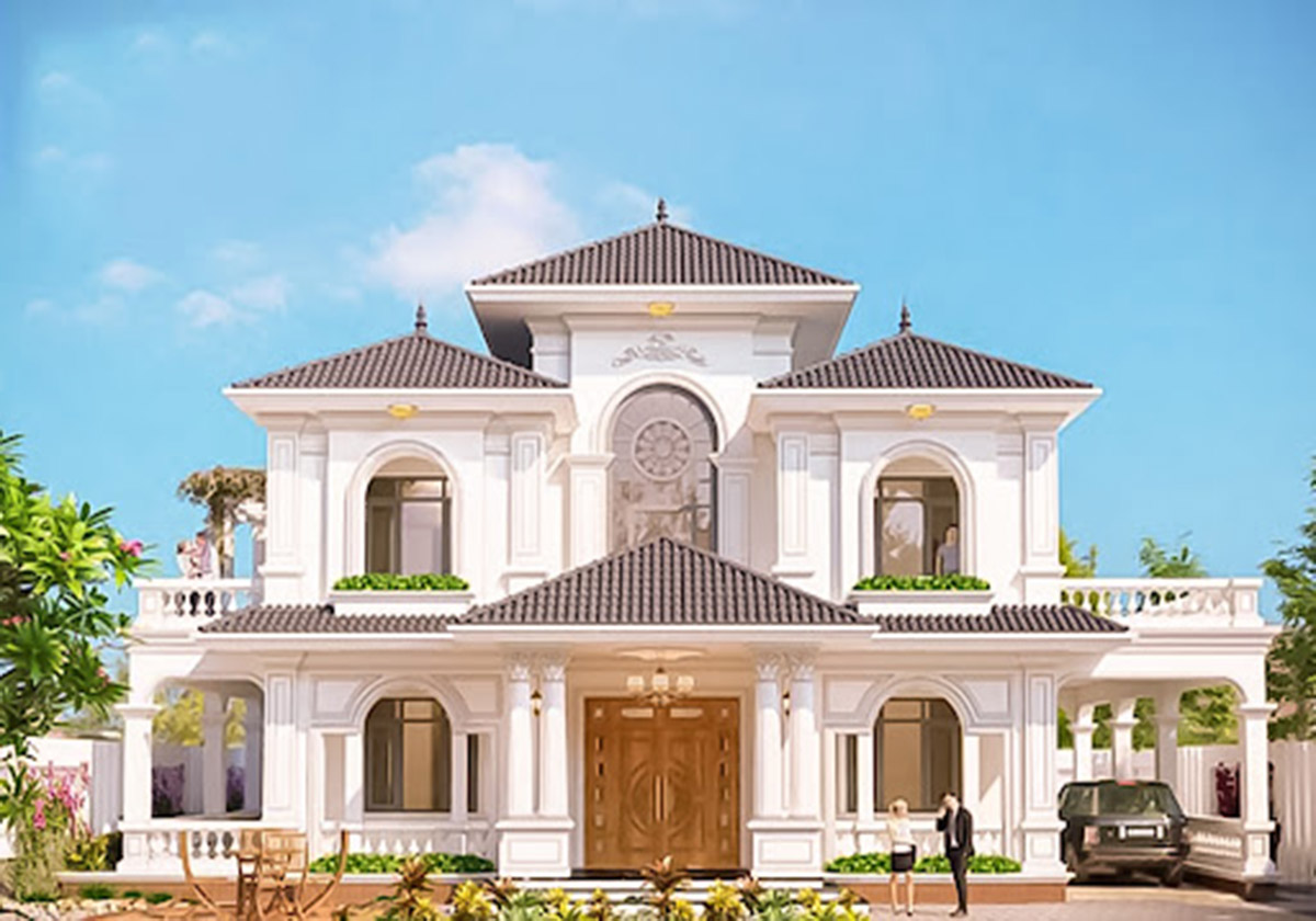 Biệt thự cổ điển — cột trụ cao