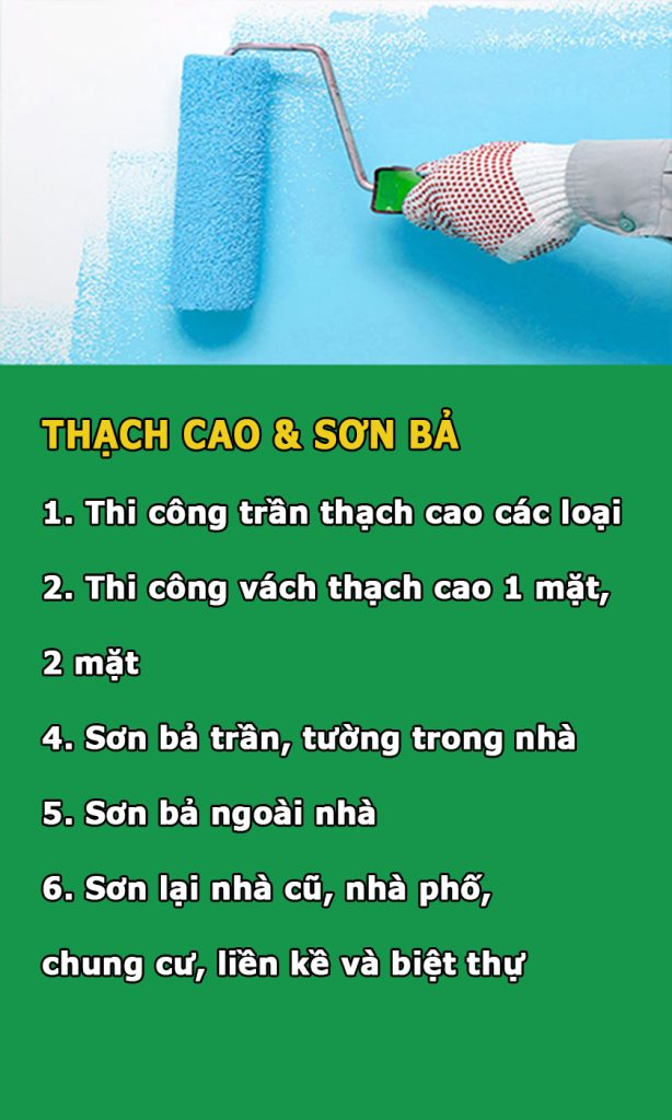 Cải tạo nhà thạch cao sơn bả
